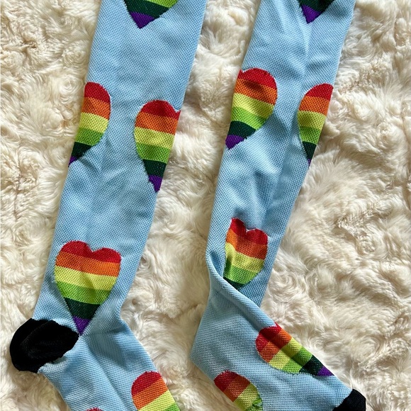 Rainbow Heart Compression Socks for Women - Picture 2 of 4